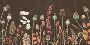 Brown Autumn Flowers Wall Mural
