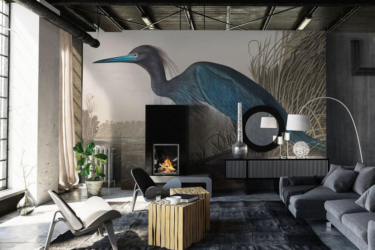 Blue Crane Wall Mural