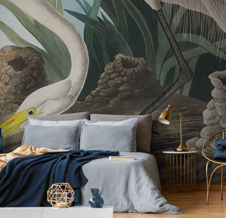 White Heron Wall Mural