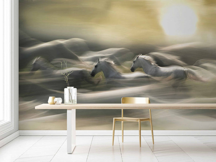 White Horses II Wall Mural
